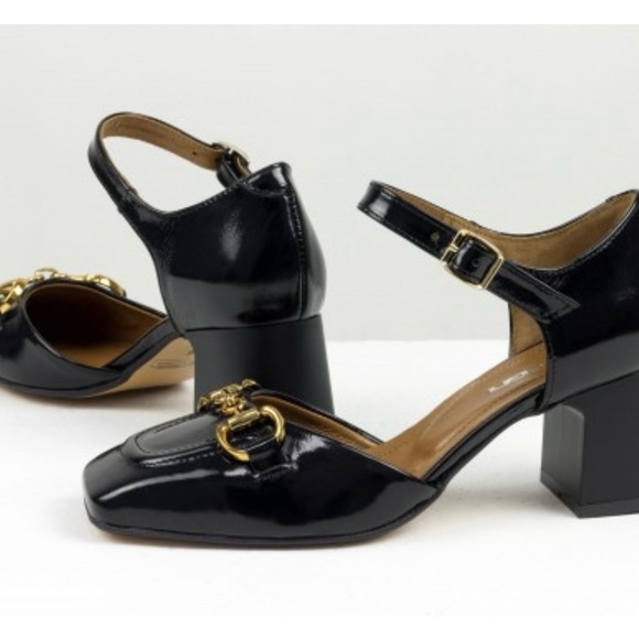 Leather black shoes on low heel, height quality, handmade by Ukranian designers - Picture 2 of 14